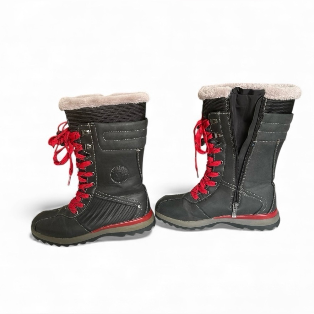 Aquatherm Canada Faux Fur Mobwife Womens Snow Boots size 6 buttery leather